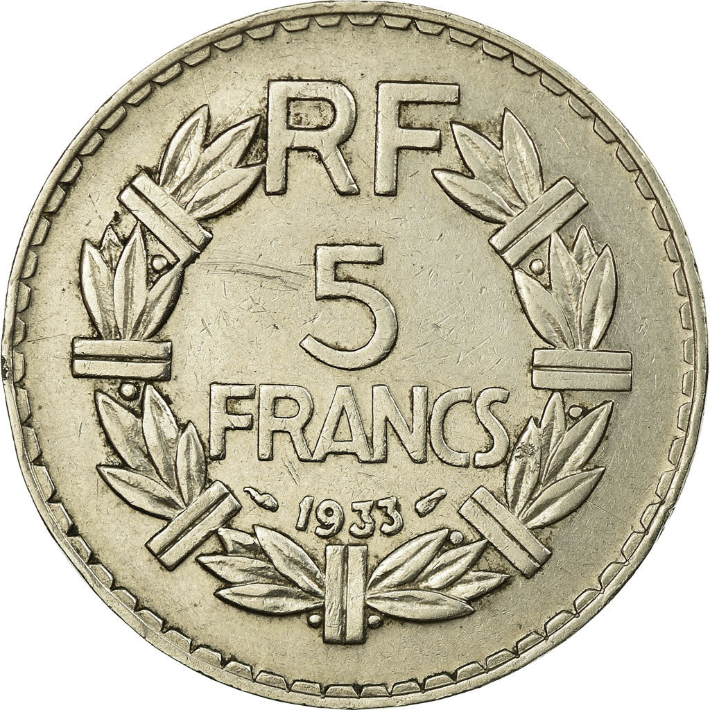Coin, France, Lavrillier, 5 Francs, 1933, Paris, EF(40-45), Nickel, KM:888