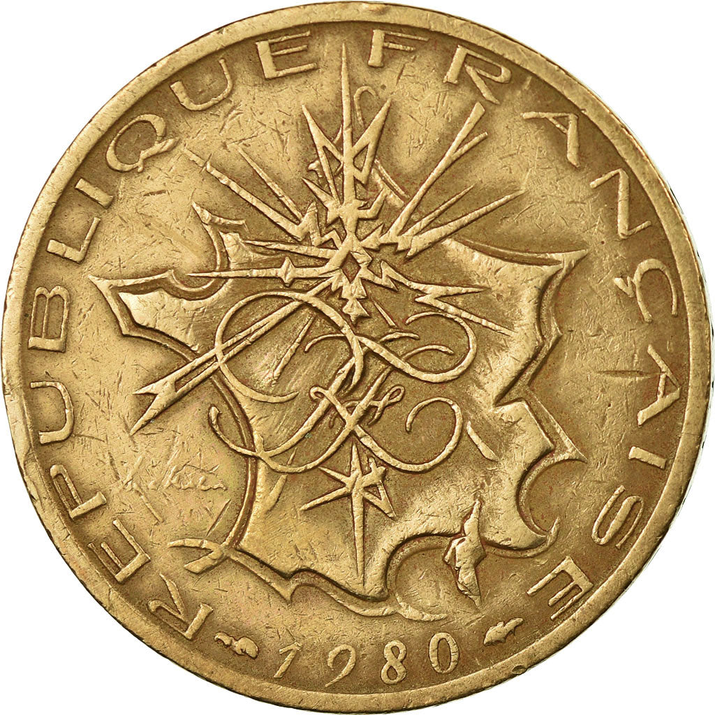 Moneta, Francia, Mathieu, 10 Francs, 1980, MB+, Nichel-ottone, KM:940