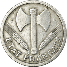 Coin, France, Bazor, 2 Francs, 1944, Castelsarrasin, VF(30-35), Aluminum