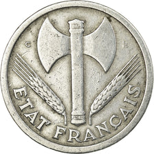 Moneda, Francia, Bazor, 2 Francs, 1944, Castelsarrasin, BC+, Aluminio, KM:904.3