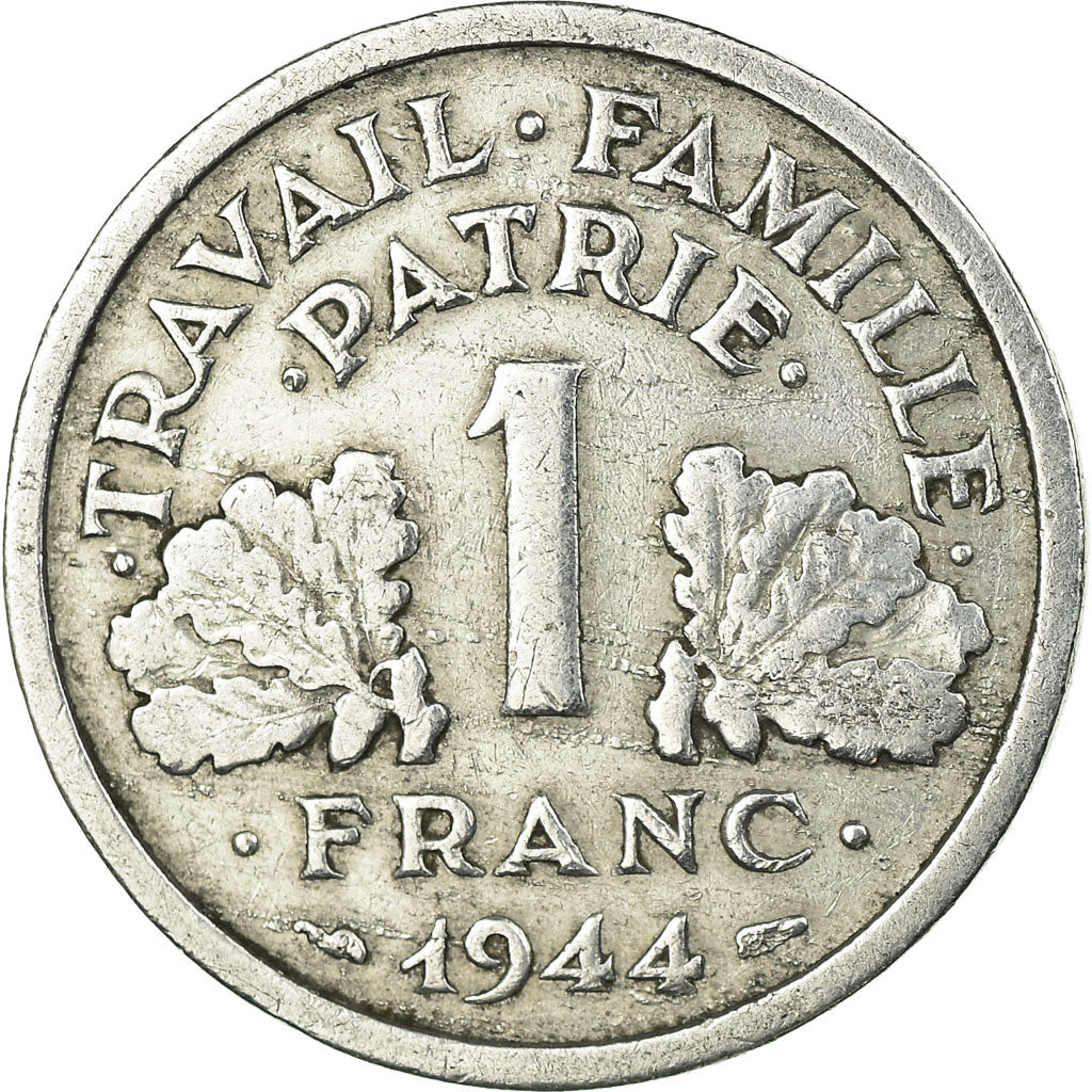 Moneta, Francia, Bazor, 2 Francs, 1944, Beaumont - Le Roger, BB, Alluminio