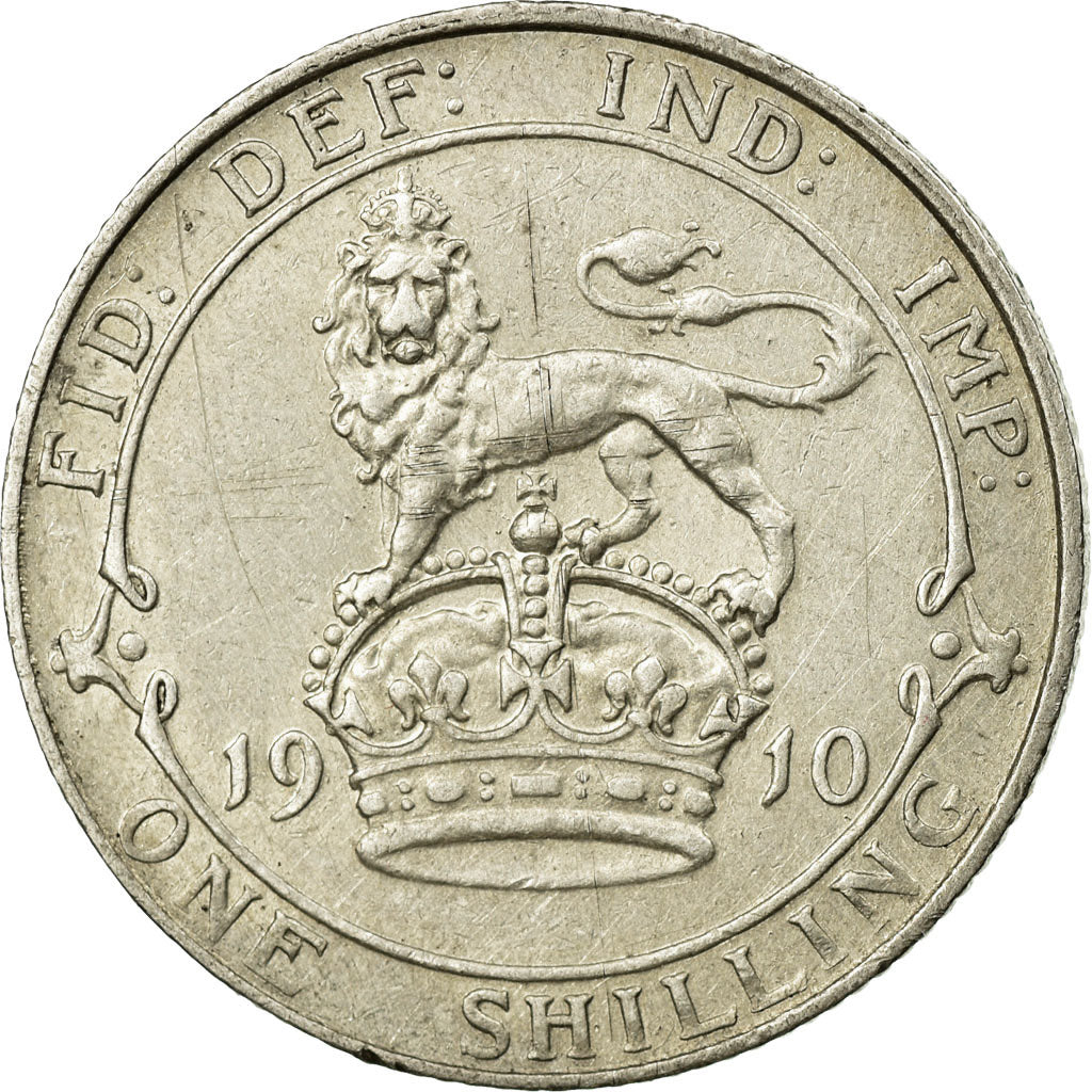 Coin, Great Britain, Edward VII, Shilling, 1910, EF(40-45), Silver, KM:800