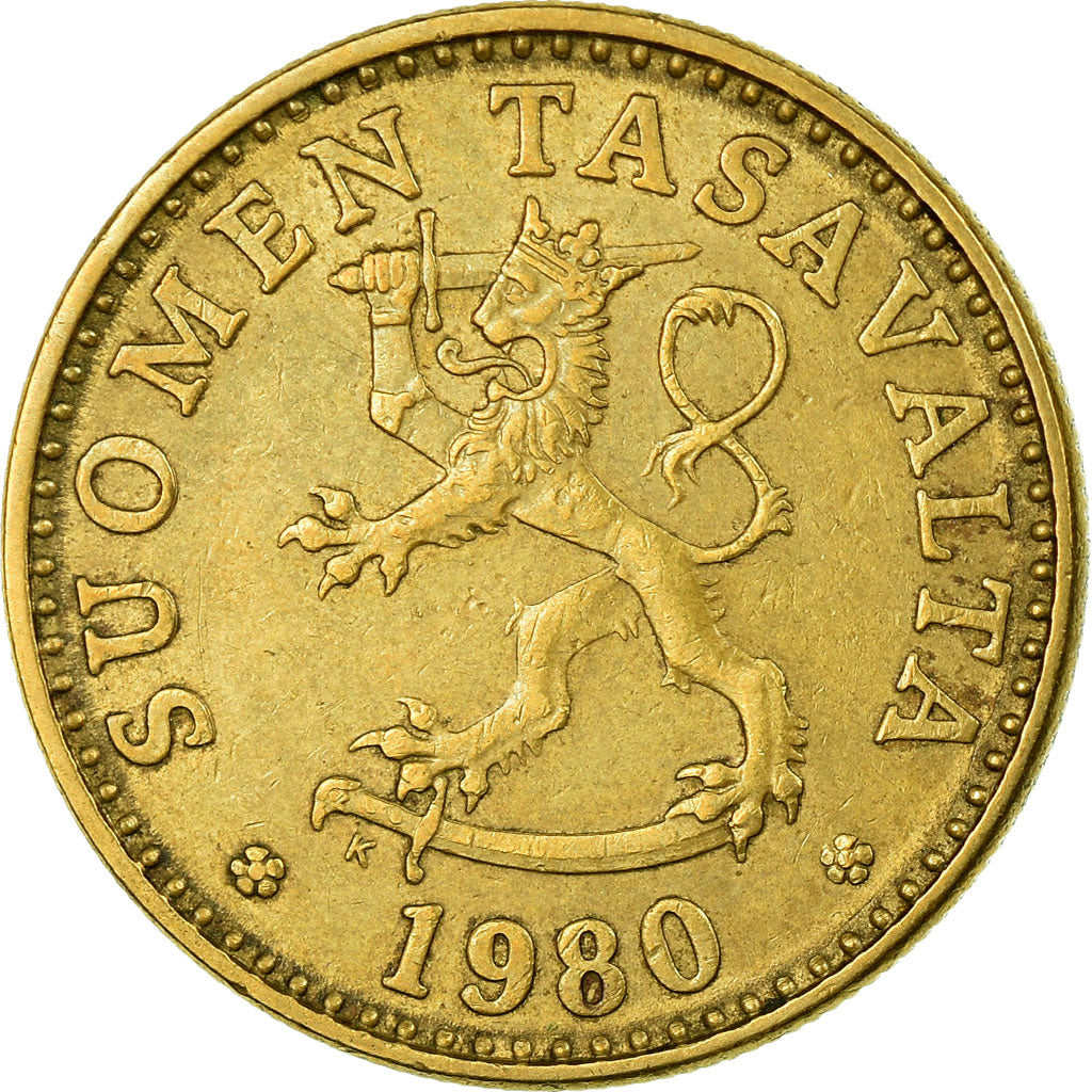 Moneta, Finlandia, 20 Pennia, 1980, EF(40-45), Aluminium-Brąz, KM:47