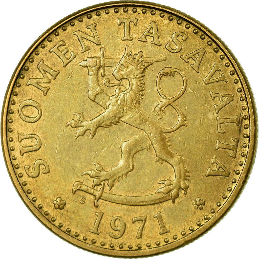 Moneda, Finlandia, 20 Pennia, 1971, MBC, Aluminio - bronce, KM:47