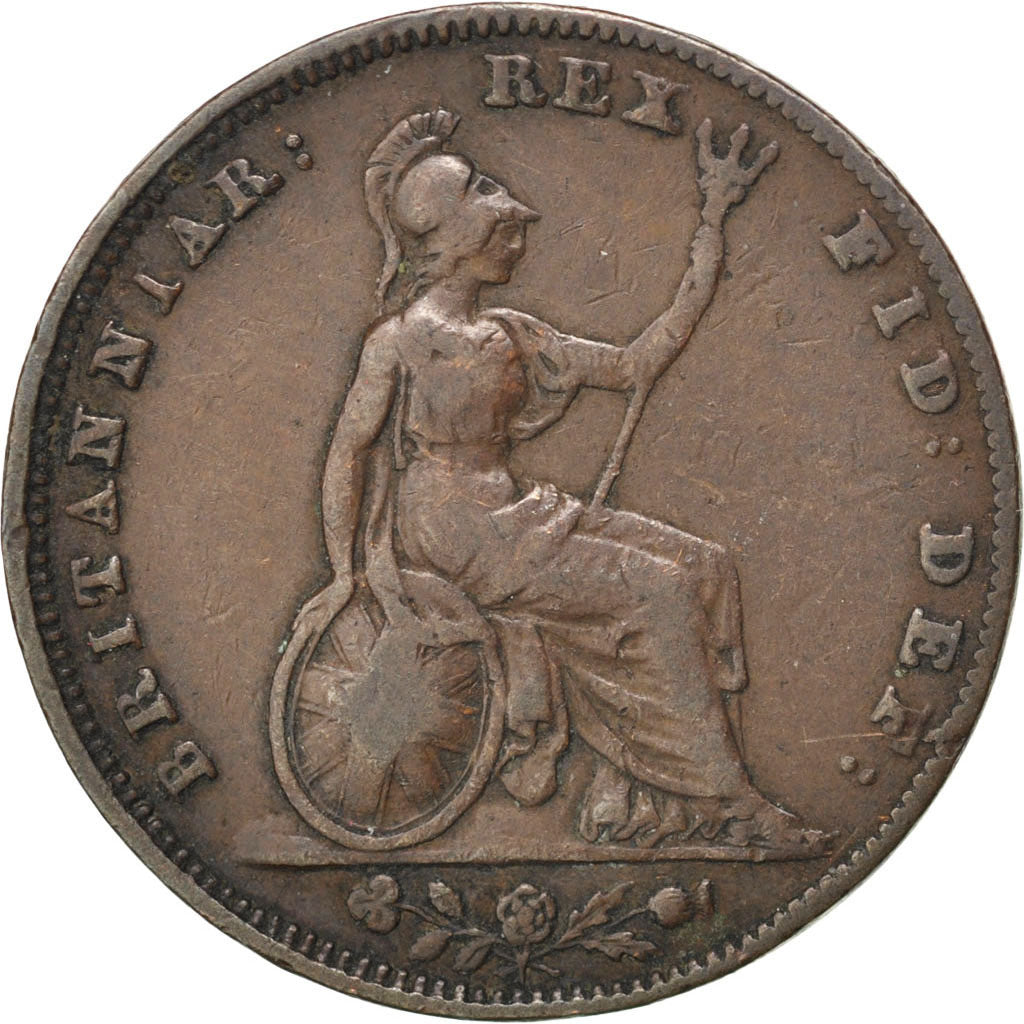 GREAT BRITAIN, Farthing, 1836, KM #705, VF(30-35), Copper, 21, 4.78