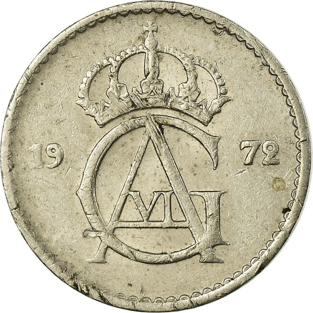 Moeda, Suécia, Gustaf VI, 10 Öre, 1972, VF(30-35), Cobre-níquel, KM:835