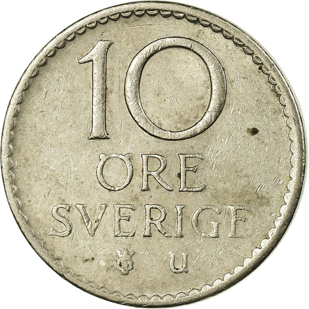 Moeda, Suécia, Gustaf VI, 10 Öre, 1972, VF(30-35), Cobre-níquel, KM:835