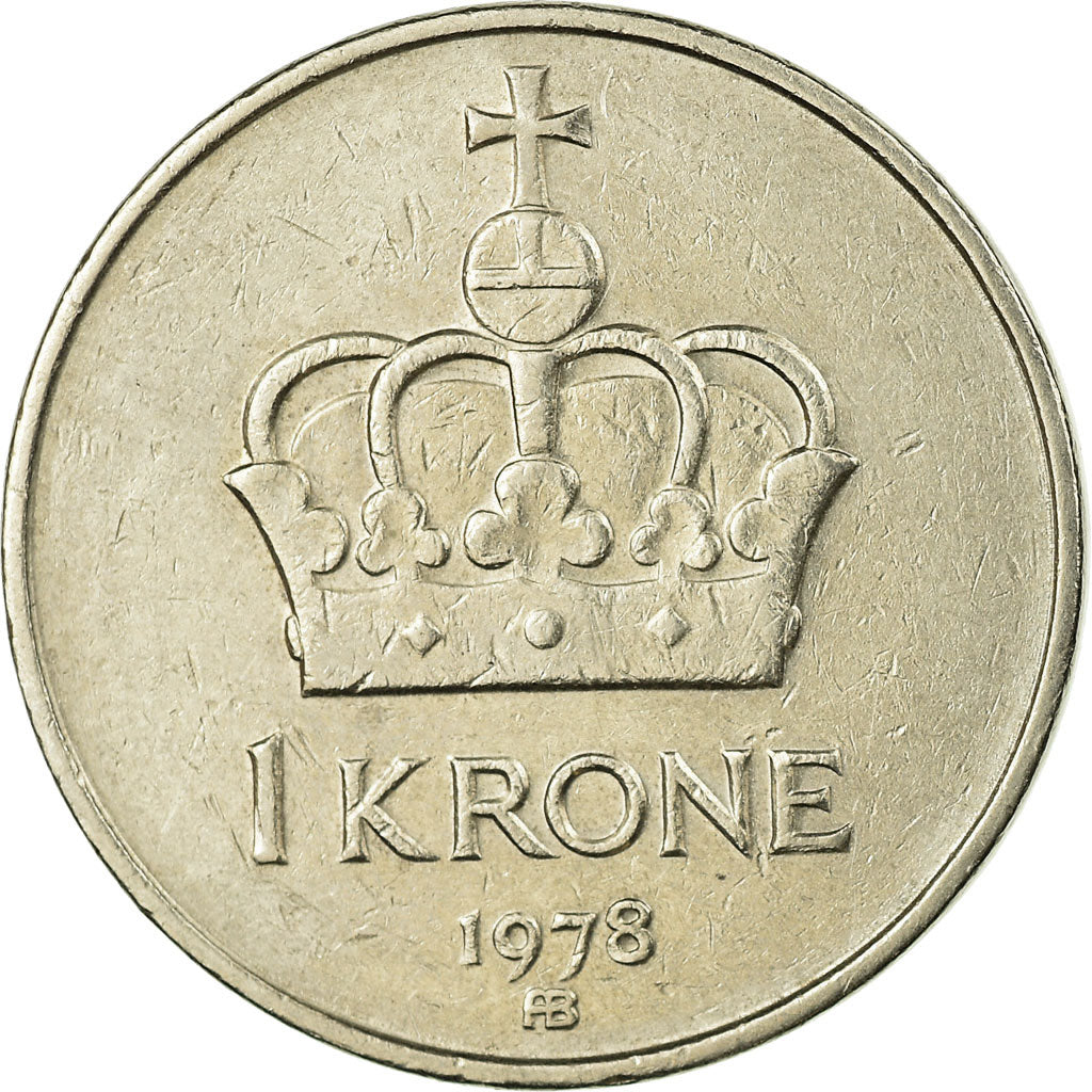Moneta, Norvegia, Olav V, Krone, 1978, MB+, Rame-nichel, KM:419