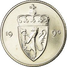 Coin, Norway, Olav V, 50 Öre, 1990, AU(55-58), Copper-nickel, KM:418