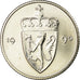 Coin, Norway, Olav V, 50 Öre, 1990, AU(55-58), Copper-nickel, KM:418