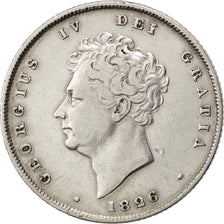 Moneda, Gran Bretaña, George IV, Shilling, 1826, MBC, Plata, KM:694