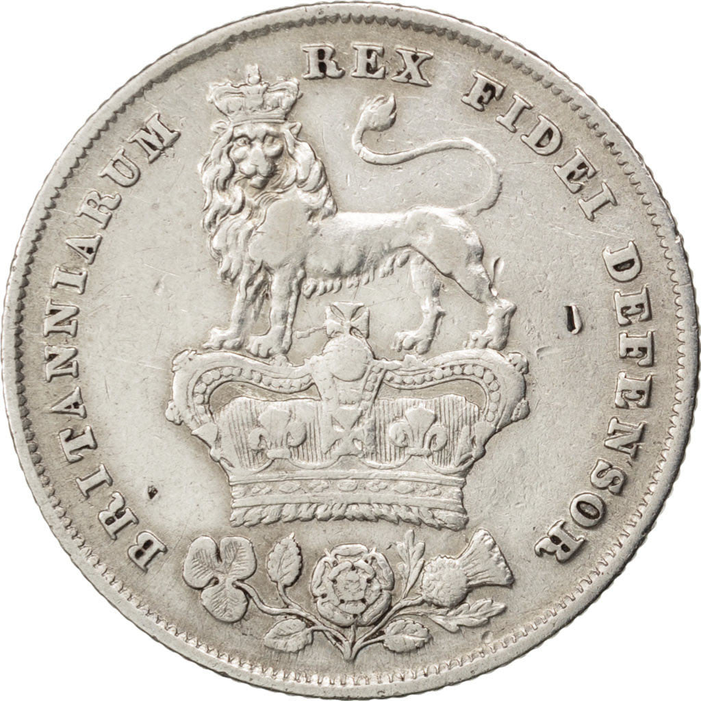 Coin, Great Britain, George IV, Shilling, 1826, EF(40-45), Silver, KM:694