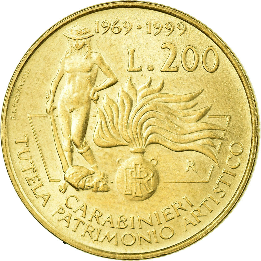 Monnaie, Italie, The Carabinieri, Protectors of Art Heritage, 200 Lire, 1999