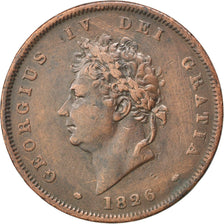 Great Britain, Penny, 1826, KM #693, AU(50-53), Copper, 18.80