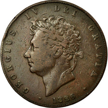 Coin, Great Britain, George IV, 1/2 Penny, 1826, EF(40-45), Copper, KM:692
