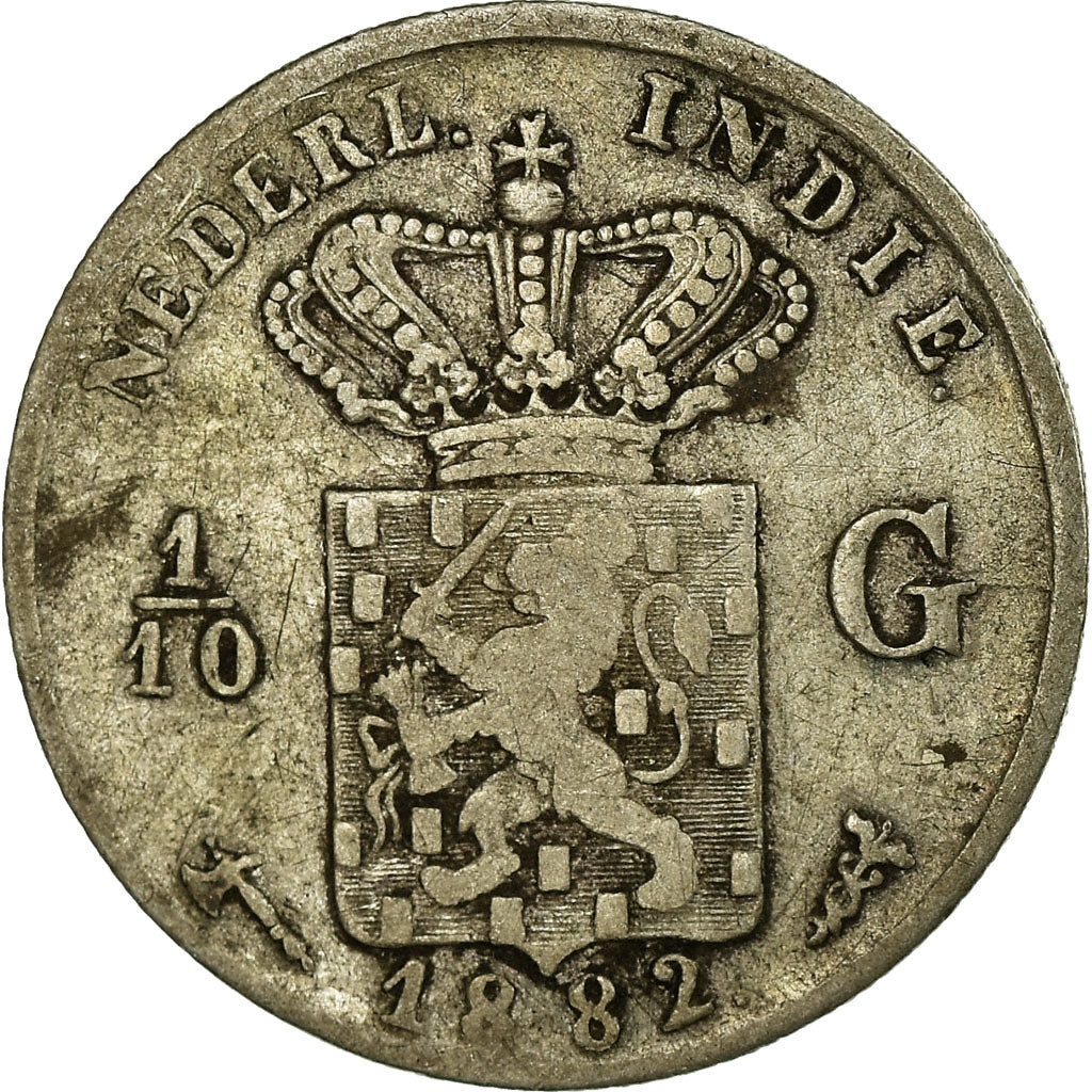 Coin, NETHERLANDS EAST INDIES, Wilhelmina I, 1/10 Gulden, 1882, Utrecht