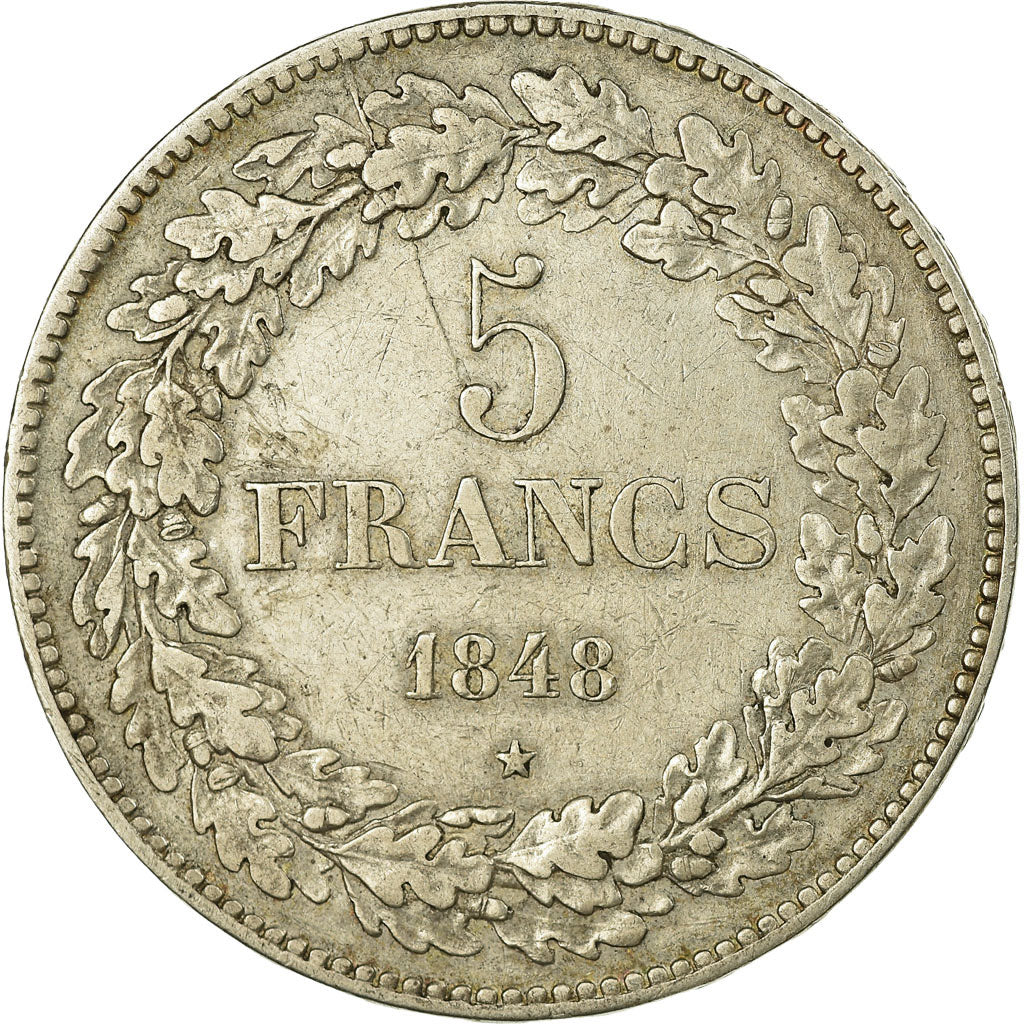 Coin, Belgium, Leopold I, 5 Francs, 5 Frank, 1848, VF(30-35), Silver, KM:3.2