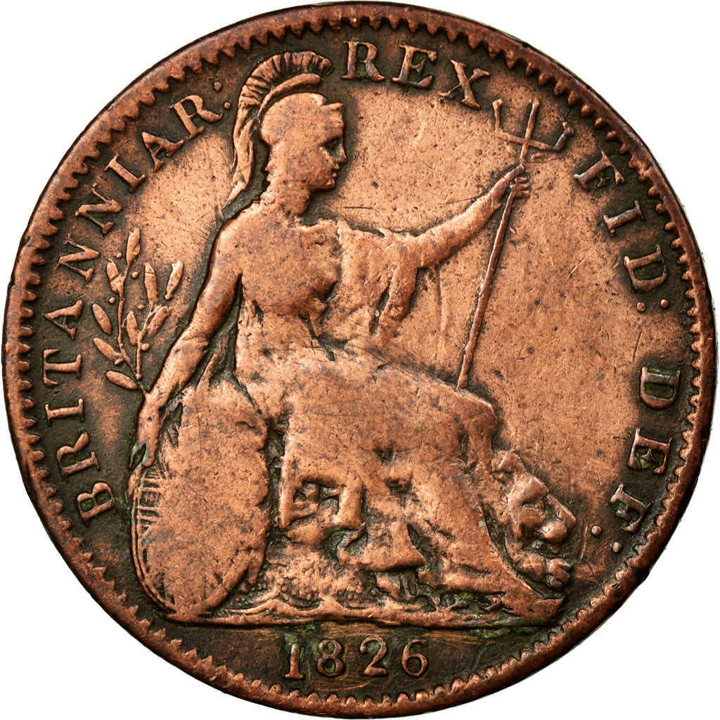 Coin, Great Britain, George IV, Farthing, 1826, VF(30-35), Copper, KM:677