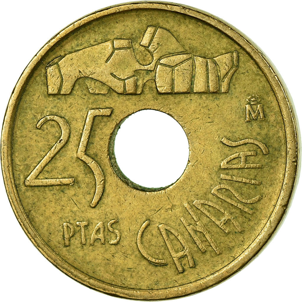 Coin, Spain, Juan Carlos I, Canary Islands, 25 Pesetas, 1994, Madrid, EF(40-45)