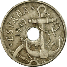 Monnaie, Espagne, Francisco Franco, caudillo, 50 Centimos, 1949, TTB