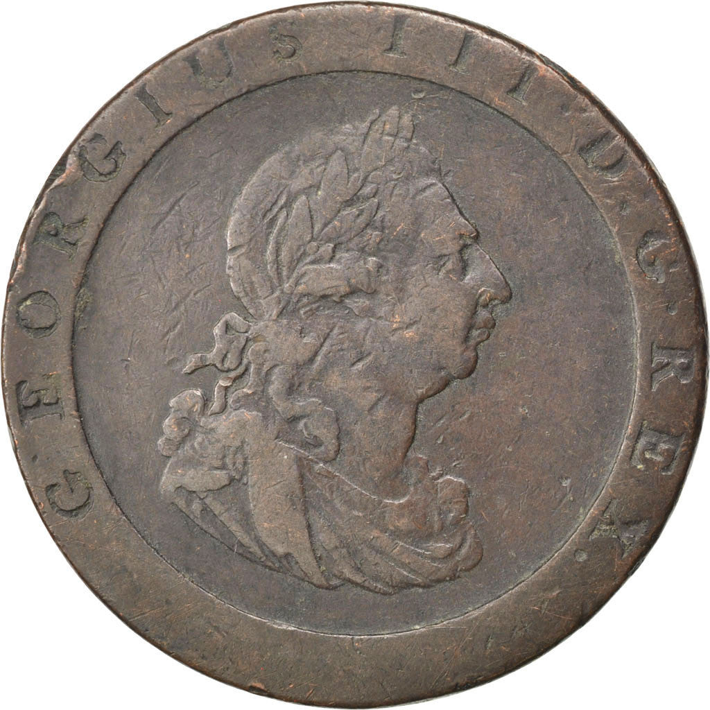 GREAT BRITAIN, Penny, 1797, KM #618, VF(30-35), Copper, 28.64