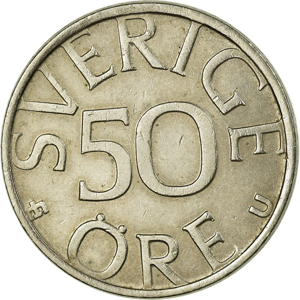 Moneta, Szwecja, Carl XVI Gustaf, 50 Öre, 1981, EF(40-45), Miedź-Nikiel