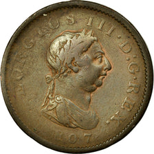 Moneda, Gran Bretaña, George III, Penny, 1807, BC+, Cobre, KM:663