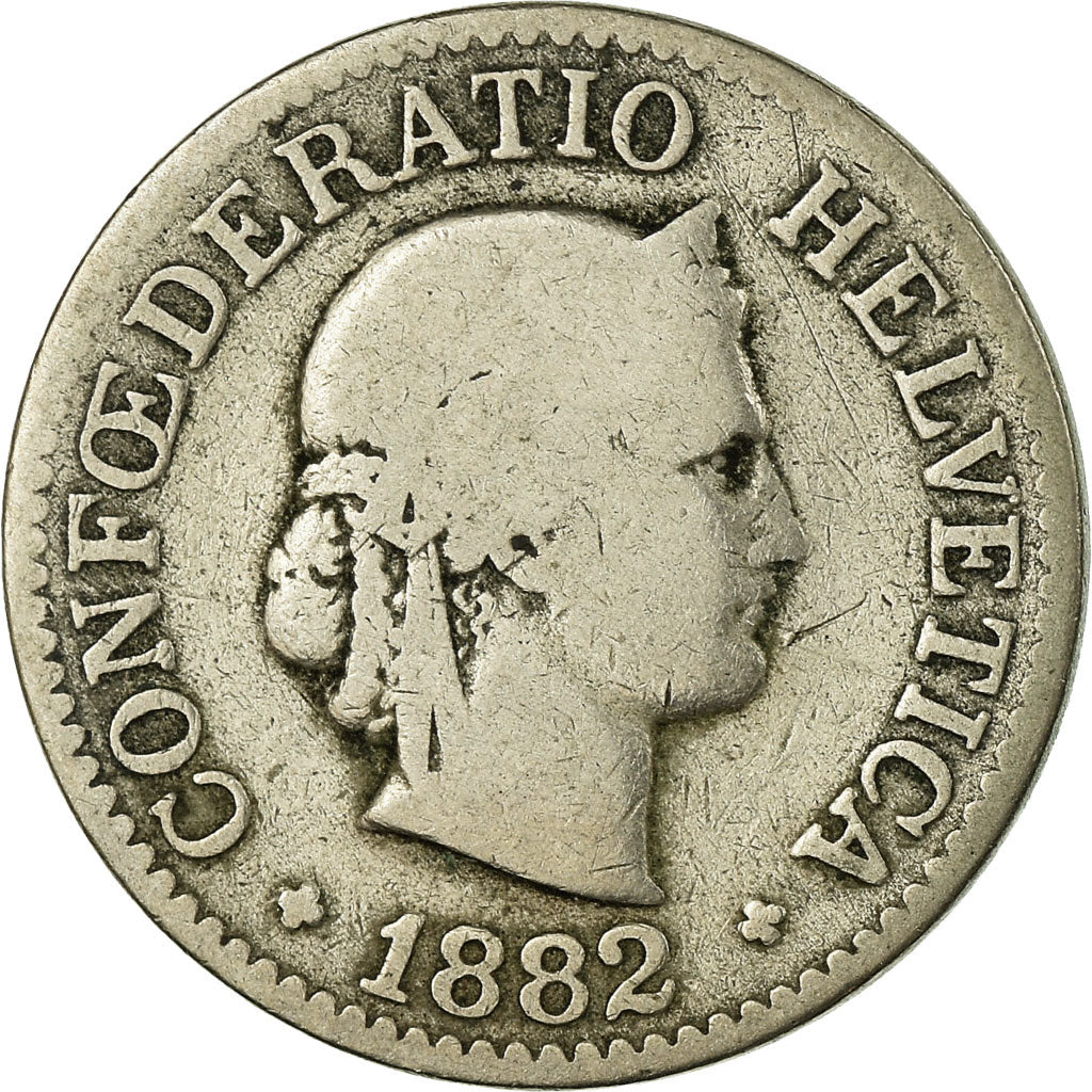 Monnaie, Suisse, 10 Rappen, 1882, Bern, TB, Copper-nickel, KM:27