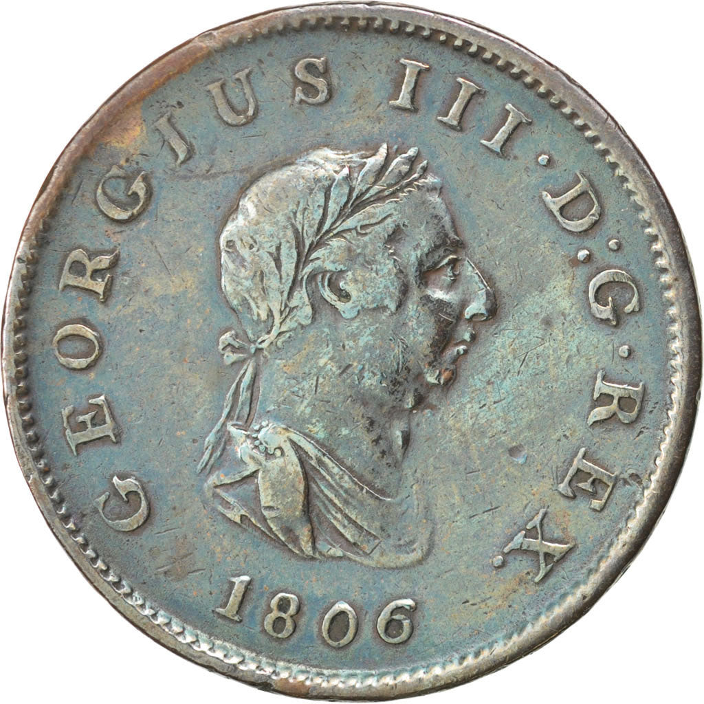 GREAT BRITAIN, 1/2 Penny, 1806, KM #662, EF(40-45), Copper, 28.7, 9.28