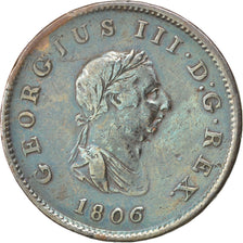 GREAT BRITAIN, 1/2 Penny, 1806, KM #662, EF(40-45), Copper, 28.7, 9.28
