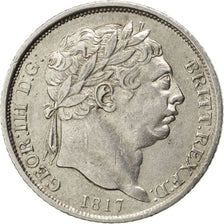 GREAT BRITAIN, 6 Pence, 1817, KM #665, AU(50-53), Silver, 2.80