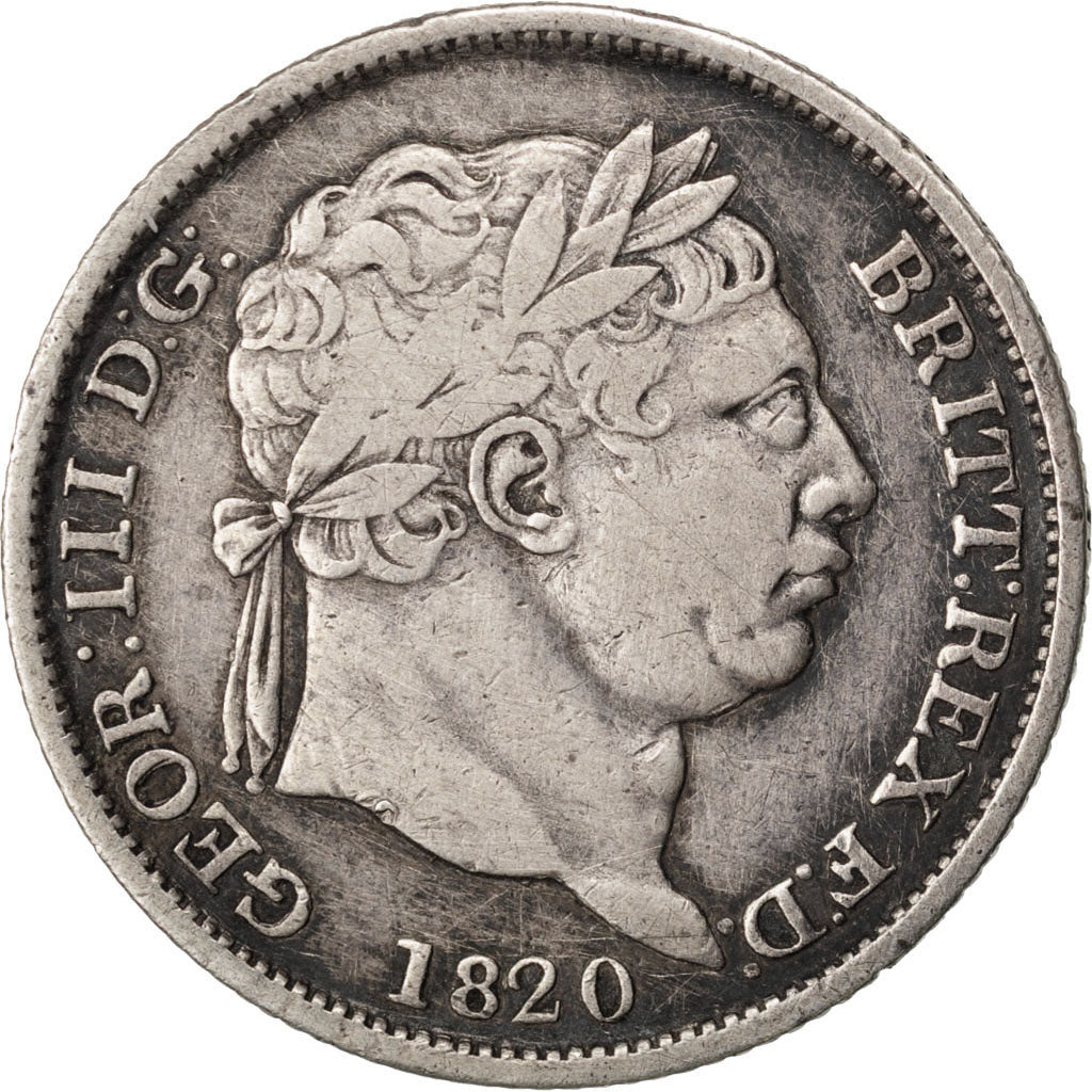 GREAT BRITAIN, Shilling, 1820, KM #666, VF(30-35), Silver, 5.49