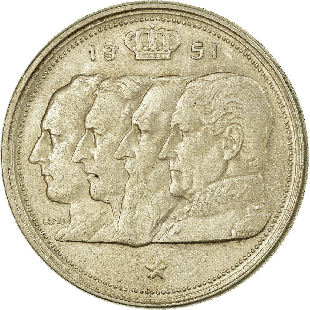 Coin, Belgium, 100 Francs, 100 Frank, 1951, EF(40-45), Silver, KM:139.1
