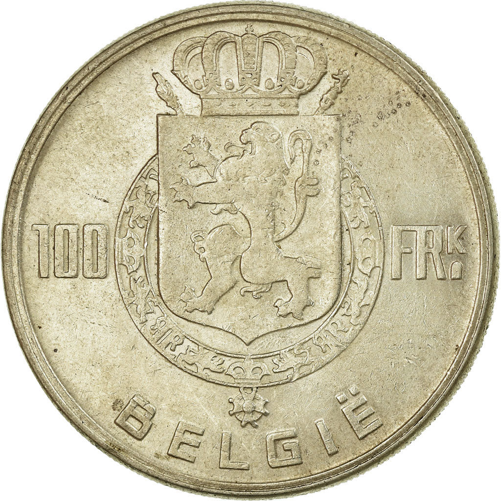 Coin, Belgium, 100 Francs, 100 Frank, 1951, EF(40-45), Silver, KM:139.1