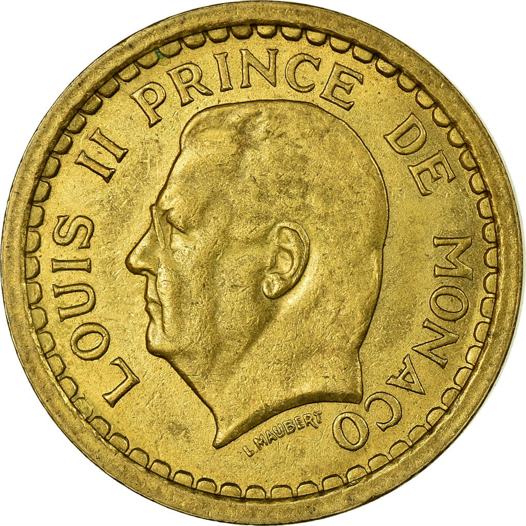 Monnaie, Monaco, Louis II, Franc, Undated (1943), TTB, Bronze-Aluminium