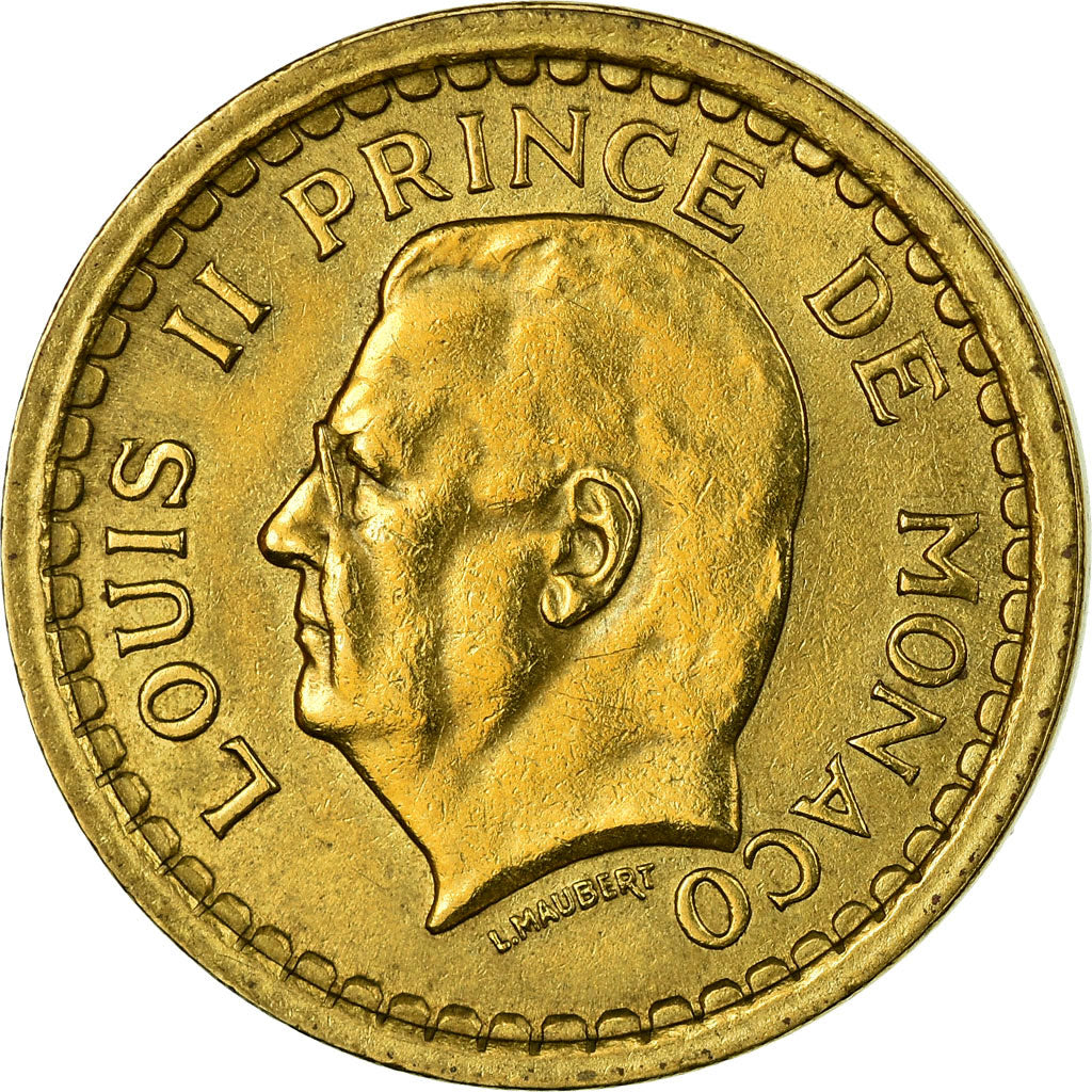 Münze, Monaco, Louis II, Franc, Undated (1943), SS+, Bronze-Aluminium, KM:New