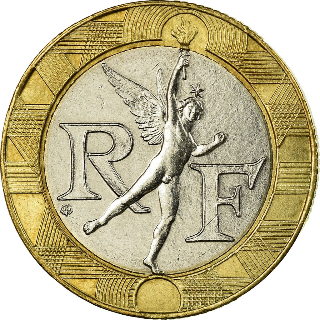 Moeda, França, Génie, 10 Francs, 2000, EF(40-45), Bimetálico, KM:964.1
