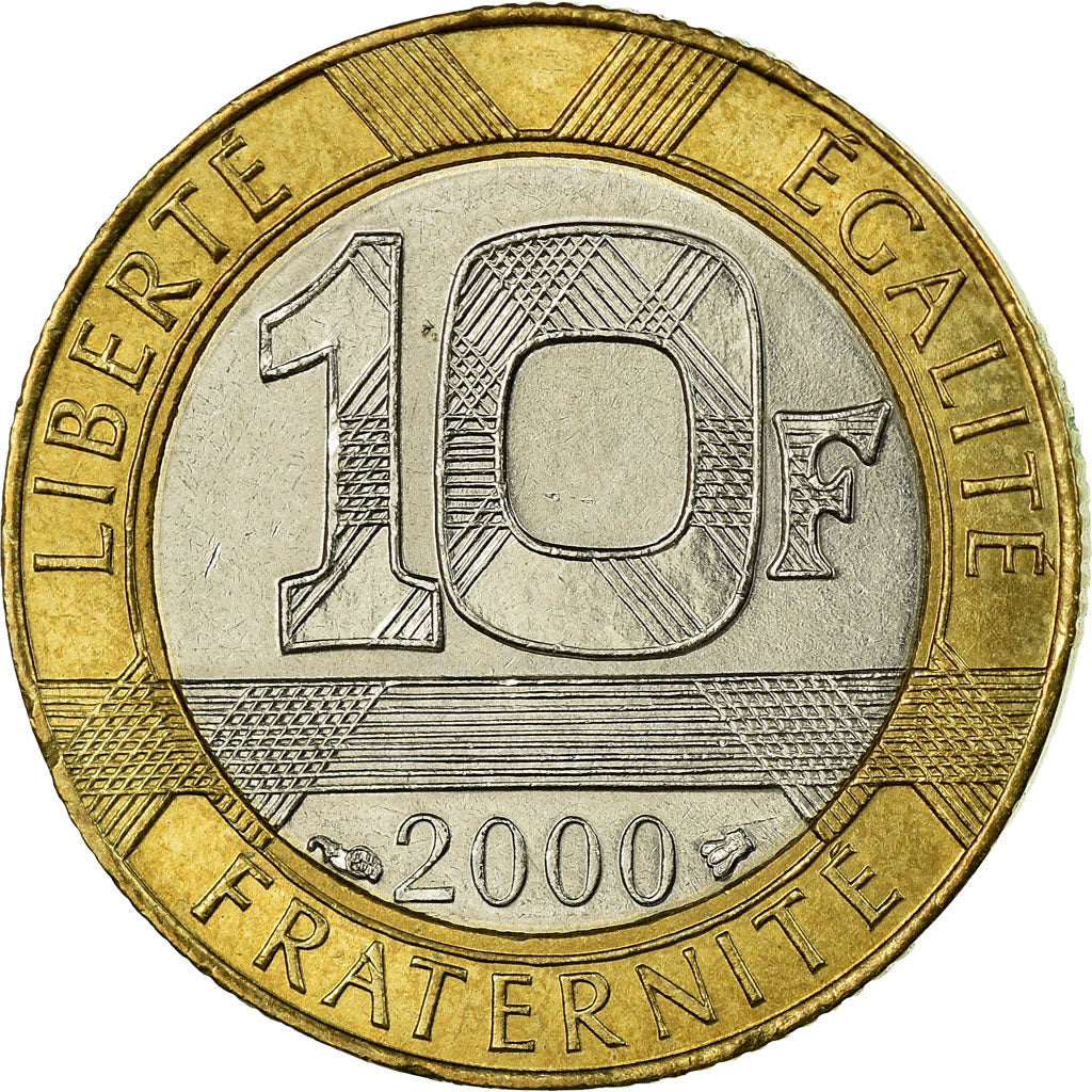 Moeda, França, Génie, 10 Francs, 2000, EF(40-45), Bimetálico, KM:964.1