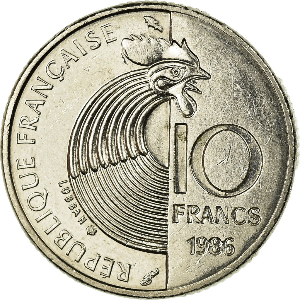 Moneta, Francia, Schumann, 10 Francs, 1986, BB, Nichel, KM:958, Gadoury:825