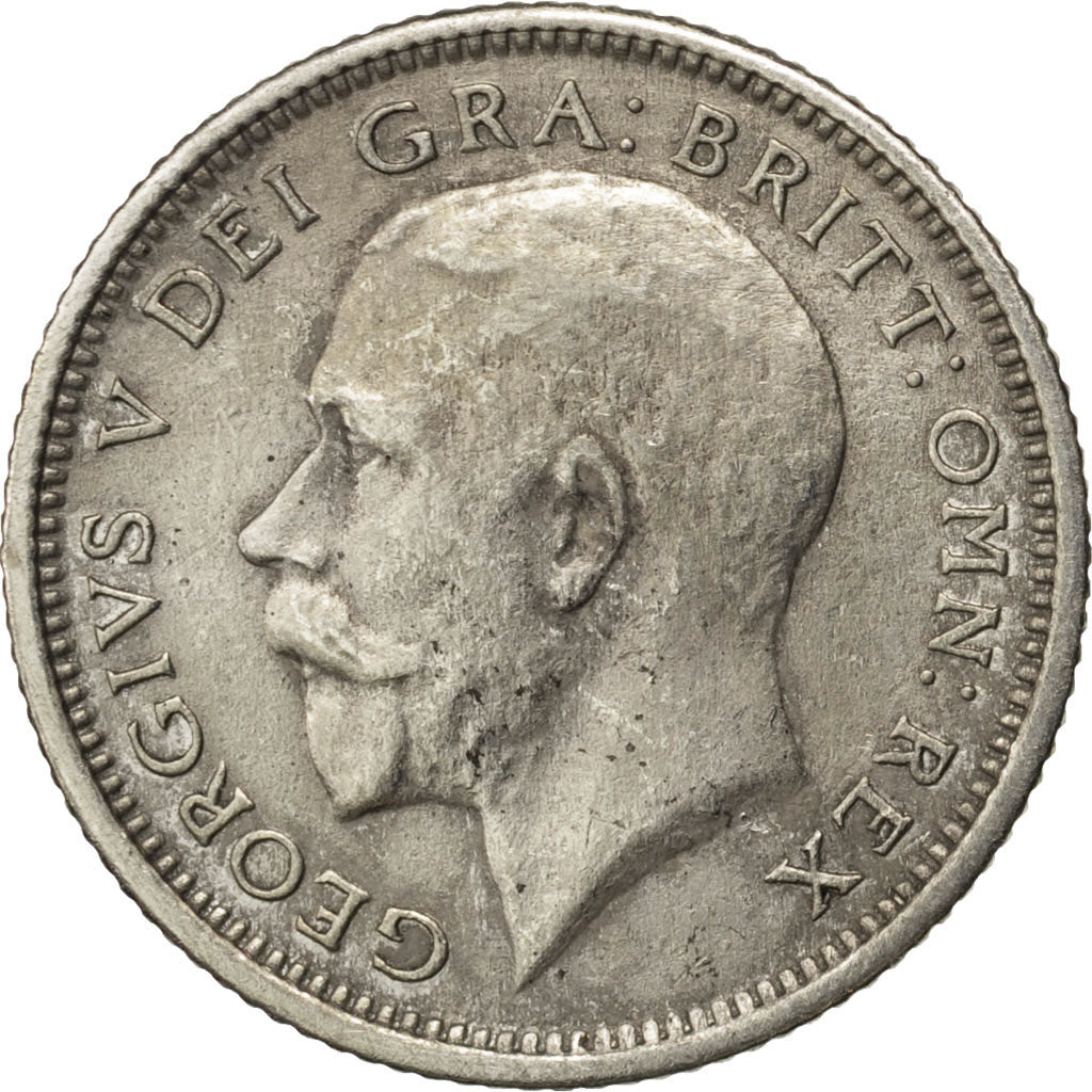 GREAT BRITAIN, 6 Pence, 1925, KM #815a.2, AU(50-53), Silver, 19.5, 2.76
