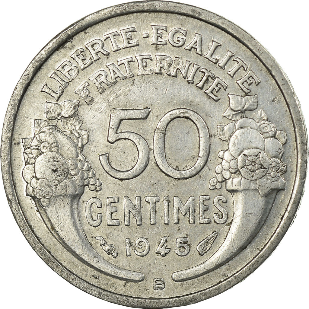 Moneta, Francja, Morlon, 50 Centimes, 1945, Beaumont - Le Roger, EF(40-45)