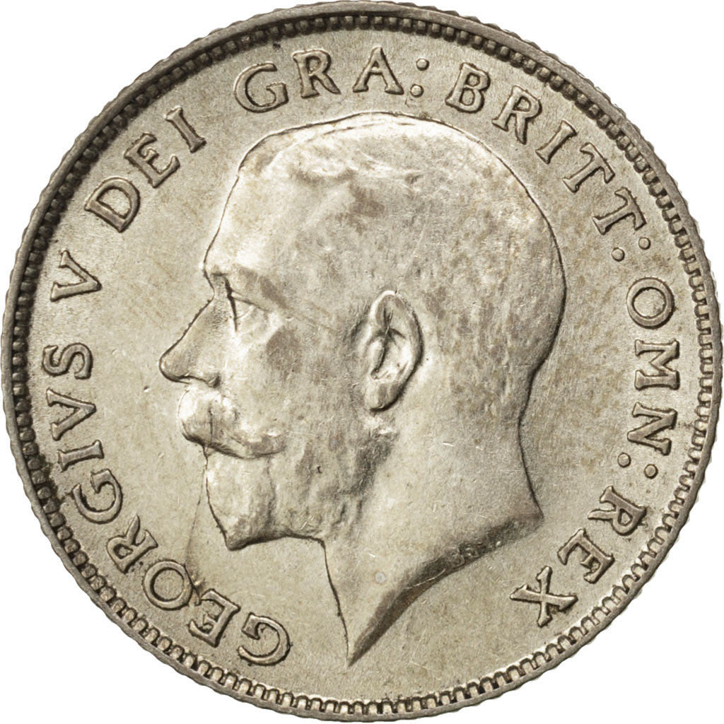 Coin, Great Britain, George V, 6 Pence, 1922, AU(50-53), Silver, KM:815a.1