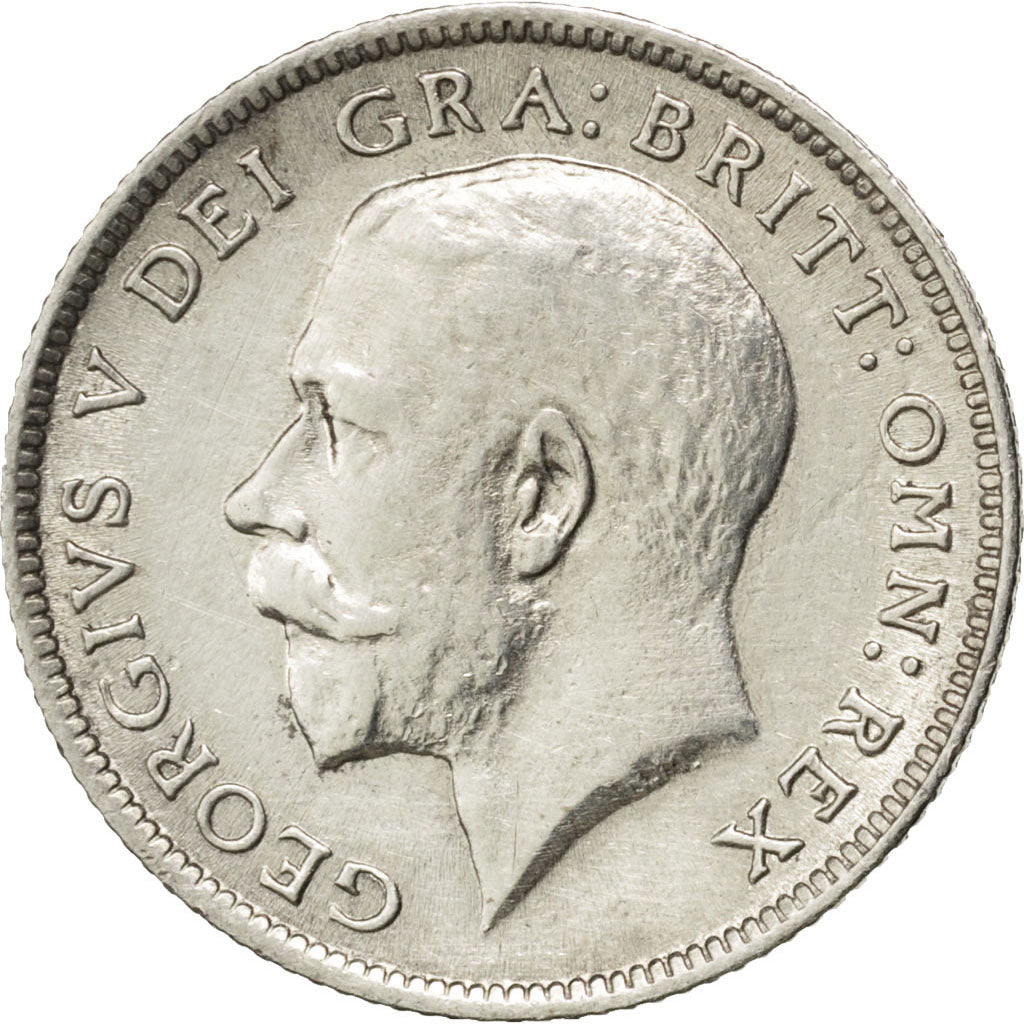 GREAT BRITAIN, 6 Pence, 1918, KM #815, AU(50-53), Silver, 19.5, 2.81