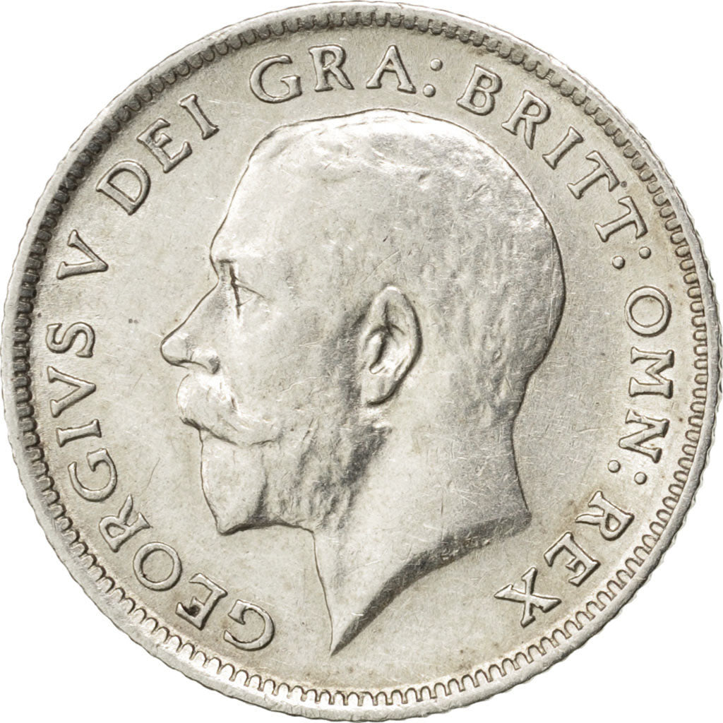 GREAT BRITAIN, 6 Pence, 1918, KM #815, EF(40-45), Silver, 19.5, 2.82