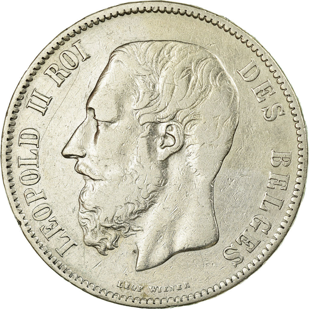 Coin, Belgium, Leopold II, 5 Francs, 5 Frank, 1870, EF(40-45), Silver, KM:24