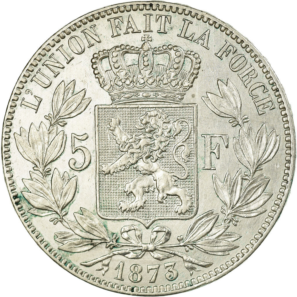 Coin, Belgium, Leopold II, 5 Francs, 5 Frank, 1873, EF(40-45), Silver, KM:24