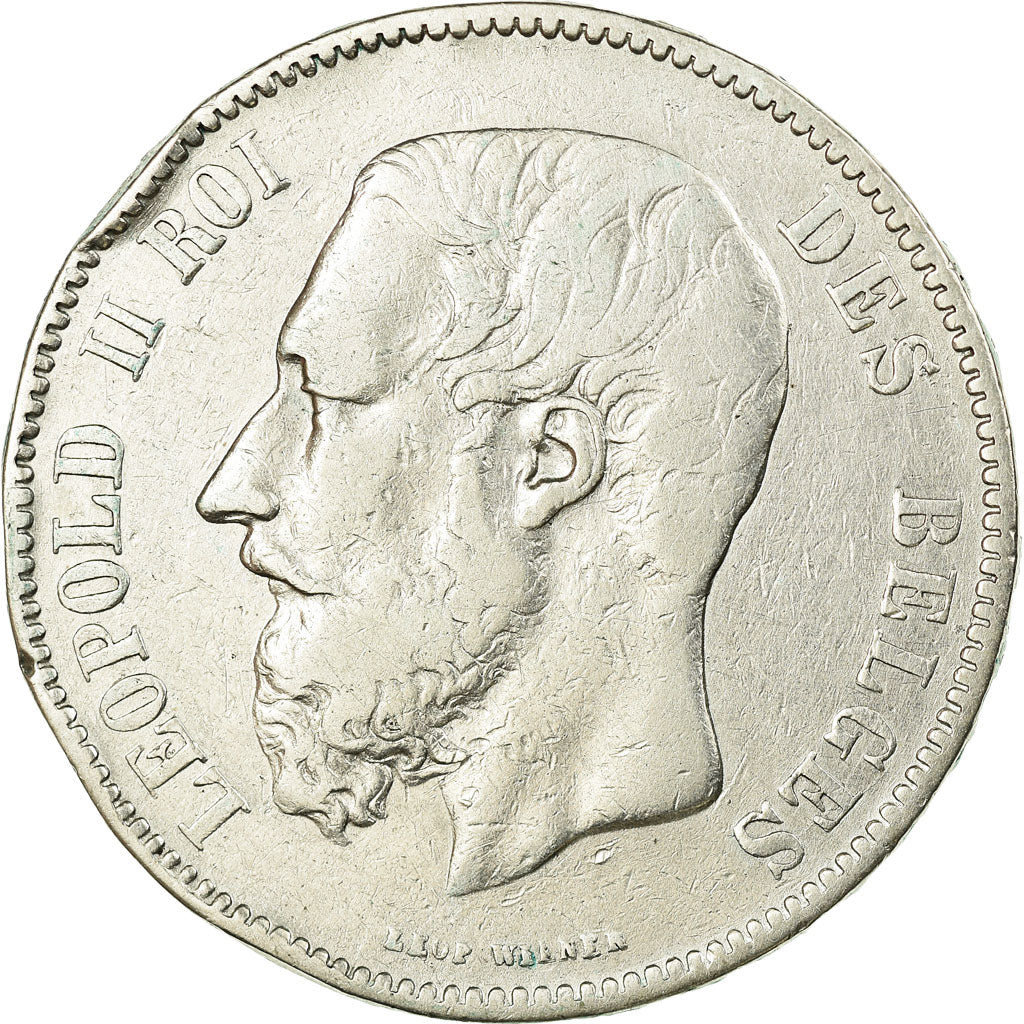 Coin, Belgium, Leopold II, 5 Francs, 5 Frank, 1872, EF(40-45), Silver, KM:24
