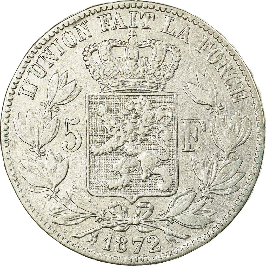 Coin, Belgium, Leopold II, 5 Francs, 5 Frank, 1872, EF(40-45), Silver, KM:24