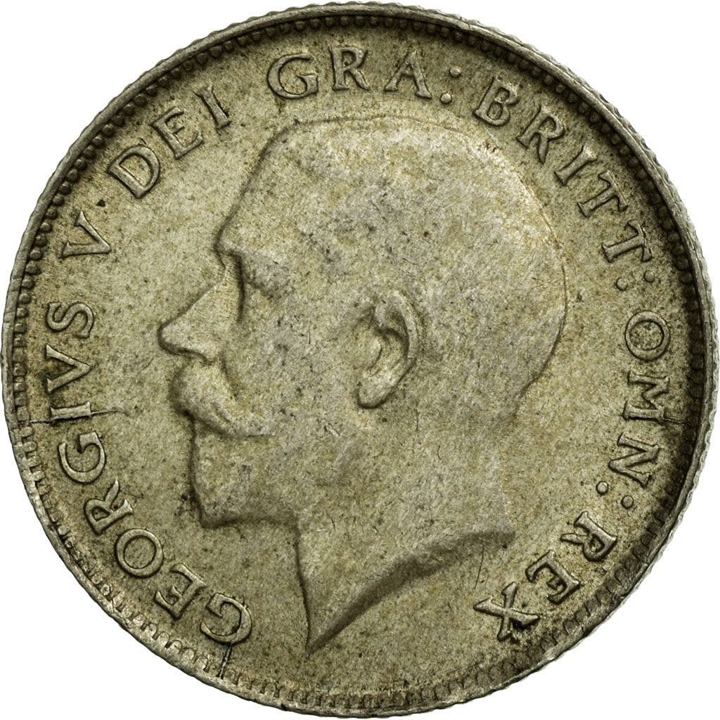 Coin, Great Britain, George V, 6 Pence, 1921, AU(50-53), Silver, KM:815a.1