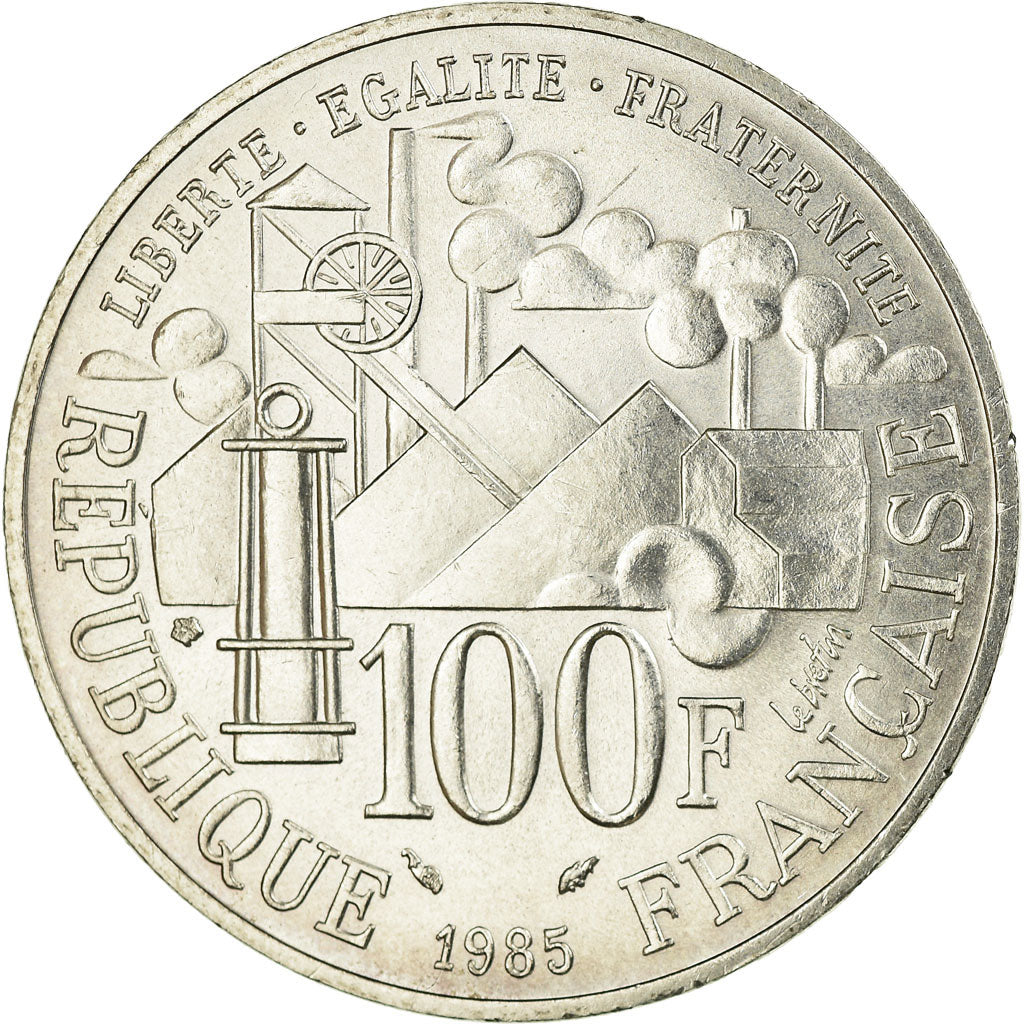 Münze, Frankreich, Germinal, 100 Francs, 1985, SS+, Silber, KM:957, Gadoury:900